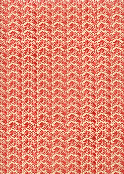 "Varese" guirlandes de feuilles rouges fond crème (50x70)