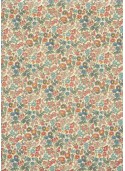"Liberty" rose bleu vert fond crème (50x70)