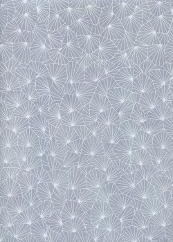 Papier lokta géométrique blanc fond parme (51x76)