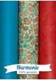 HARMONIE TRIO Liberty rose bleu vert fond crème