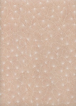 Papier lokta géométrique blanc fond roe poudré (51x76)