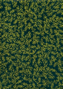 Papier lokta feuillage jaune fond vert foncé (51x76)