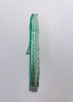 Ruban décoratif beige bordure verte (L:2m / l:1cm)