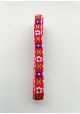 Ruban décoratif fleurs fond rouge (L:2m / l:1cm)