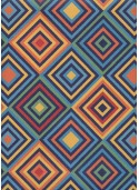 Géométrique ambiance orange et bleu (68,5x98)
