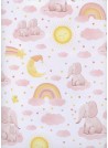 La famille éléphant ton rose (68x98)