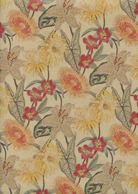 Planche de fleurs fond beige (50x70)