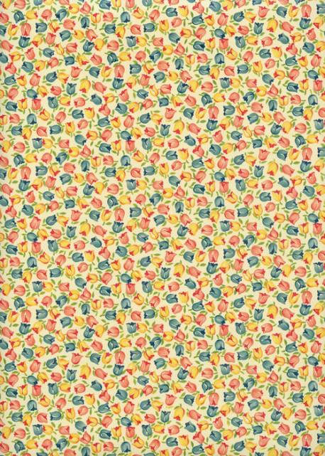 "Liberty" tulipes fond crème (50x70)