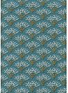 "Eventail" ambiance bleue et or (50x70)
