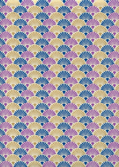 Coquilles marine parme et or (50x70)
