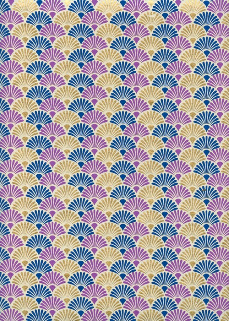 Coquilles marine parme et or (50x70)