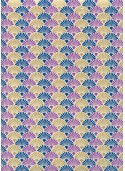 Coquilles marine parme et or (50x70)
