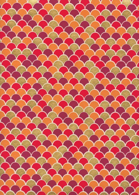 Coquilles tons orange rouge et or (50x70)