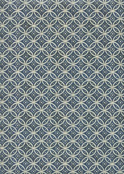 Anneaux ivoires fond bleu (70x100)