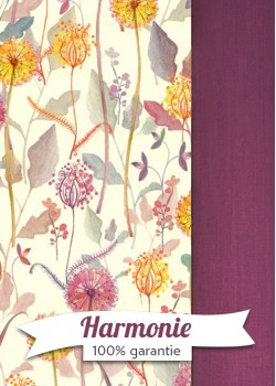 HARMONIE DUO Feuillage et fleurs ton bois de rose jaune et vert