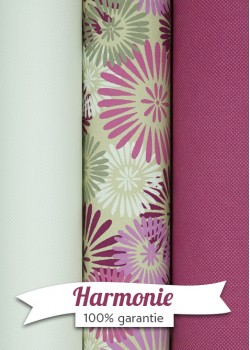 HARMONIE TRIO eclats de fleurs parme blanc et or