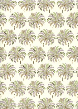 "Savone" vert et mauve réhaussé or (70x100)