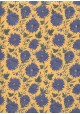 Fleurs bleues sur fond jaune (50x70)