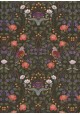 Tourterelles des bois fond noir réhaussé or (50x70)