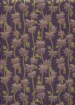 Les bambous réhaussé or fond violet (50x70)