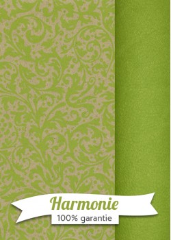 HARMONIE DUO Arabesques vert anis fond beige