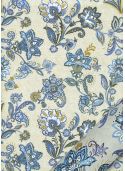 Cachemire bleu réhaussé or (50x70)