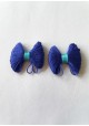 Décoration noeud électrique coeur turquoise x2