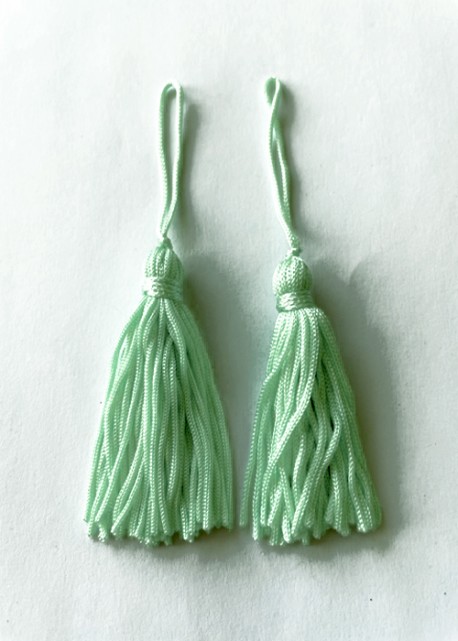 Décoration pompon jade x2
