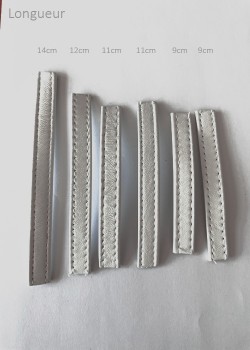 Lot de 6 brides de cuir blanches (lot n°7)