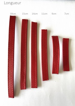 Lot de 6 brides de cuir rouge (lot n°12)