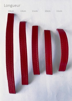 Lot de 5 brides de cuir rouge (lot n°13)