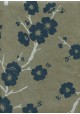 Papier lokta cerisier en fleurs argent et marine bond beige (50x75)
