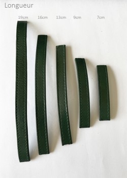 Lot de 5 brides de cuir vert (lot n°15)