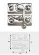 Fermoir à levier argent base rectangulaire (43x45mm) + clous de fixation - Lot de 2