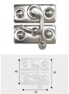 Fermoir à levier argent base rectangulaire (43x45mm) + clous de fixation - Lot de 2