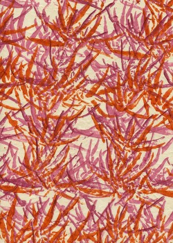 Papier lokta forêt de bambous ambiance rouge (50x75)