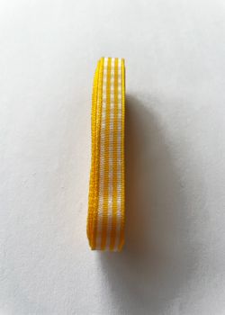 Ruban décoratif vichy jaune (L:2m / l:1cm)