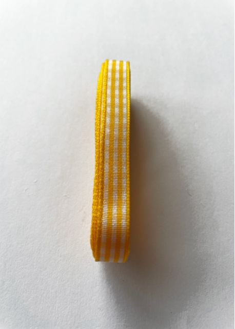Ruban décoratif vichy jaune (L:2m / l:1cm)