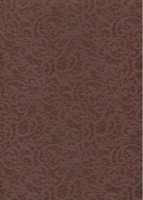 Simili cuir "Damas" (38x106) dentelle mat prune 