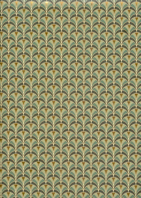 Motif art déco vert (50x68)
