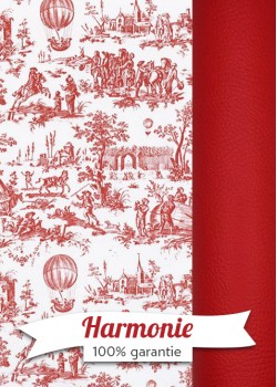 HARMONIE DUO Toile-de-jouy-montgolfière-rouge