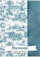 HARMONIE DUO Toile de jouy montgolfière bleu pompadour