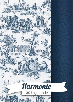 HARMONIE DUO Toile de jouy montgolfière bleu marine