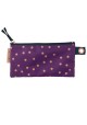 Trousse de rangement violette à pois dorés (22x11)