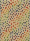 Vagues de coeurs fond beige (50x70)