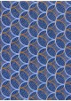 Papier lokta "circulaire" fond bleu (50x75)