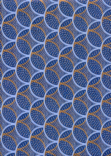 Papier lokta "circulaire" fond bleu (50x75)