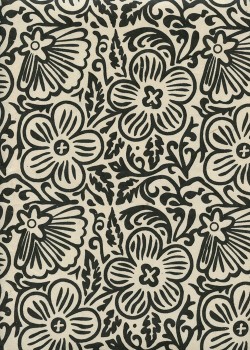 Lokta "Flower" noir fond naturel (50x70)