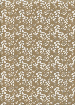 Papier lokta feuillage blanc fond taupe (50x75)