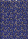 Papier lokta feuillage or fond bleu électrique (50x75)